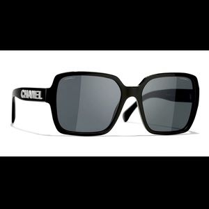CHANEL 5408 square black sunglasses